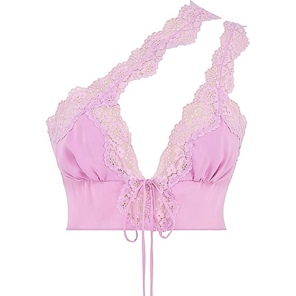 NWT house of cb lorena pink floaty cropped top medium in pink - Picture 3 of 8